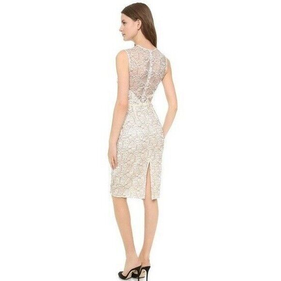 Jill Stuart Sheath Dress Size 2 White Love Glow Embroidered Lace Sleeveless GUC - Picture 9 of 16